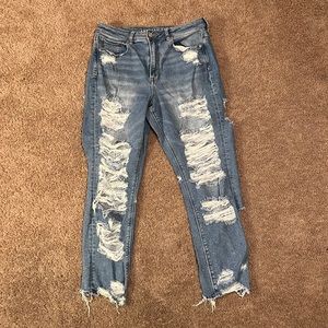 American Eagle Distressed Mom Jeans